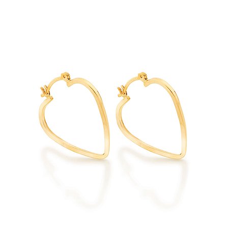 Brinco argola coração vazado banhado a ouro 18k - tam.único 5238310000