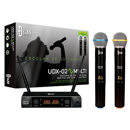MICROFONE DUPLO SEM FIO DYLAN UDX02 MULTI