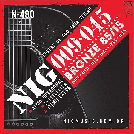 ENC. NIG VIOLÃO AÇO N490 BROBZE 85/15 09.45