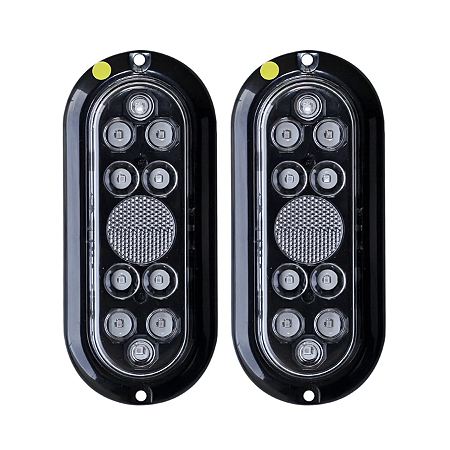 Par De Lanternas De Led Branca Cristal Para Carretinha