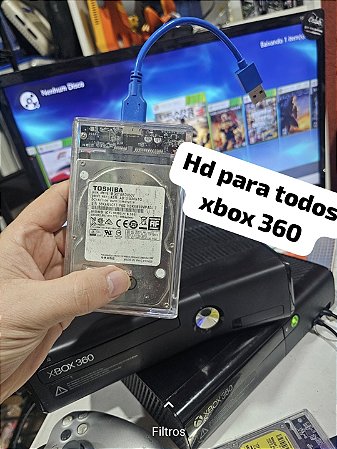 HD 500gb de xbox360 com aurora 150 jogos compatível com todos XBOX360