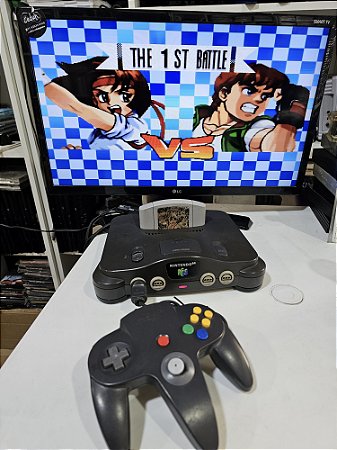 Nintendo 64 um controle um jogo cabo AV e fonte