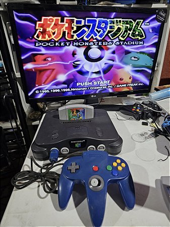 Nintendo 64 um controle um jogo cabo AV e fonte