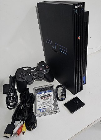 PS2 Fat sem leitor OPL 500gb com 250 jogos 1 controle e cabos