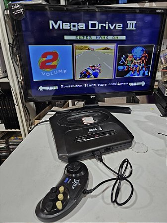 Mega drive 1 controle 1 jogo e cabos