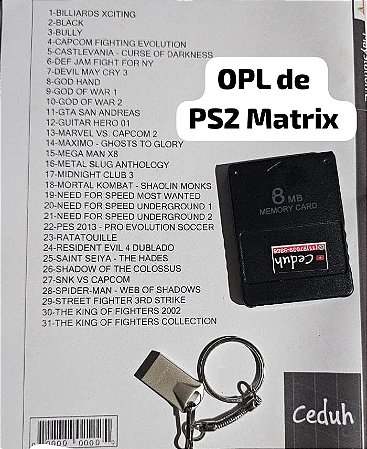 OPL 64 Gb Para PS2 Matrix  - Com 30 Jogos