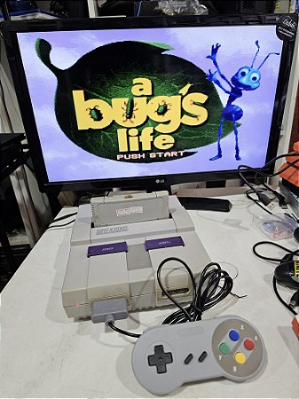 Super Nintendo 1 controle 1 jogo paralelo e cabos