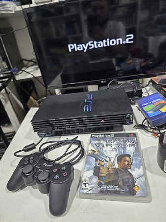 PS2 Fat com leitor 1 jogo 1 controle e cabos