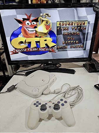 Ps1 com 1 controle 1 jogo e cabos paralelos