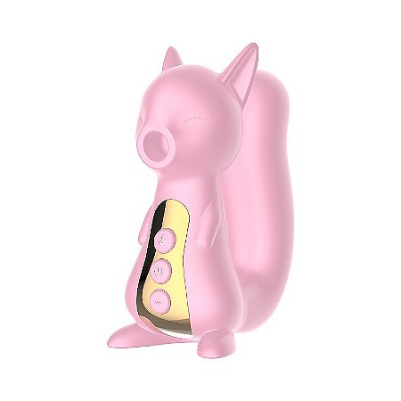 Vibrador em Silicone com pulsação - Formato Esquilo Cor: ROSA