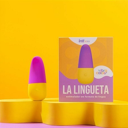 La Lingueta Collors Estimulador Corporal E Clitoriano Cor Roxo E Amarelo