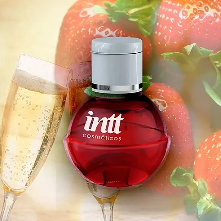 Fruit Sexy Morango Com Champagne Gel Beijável Com Efeito Quente 40G