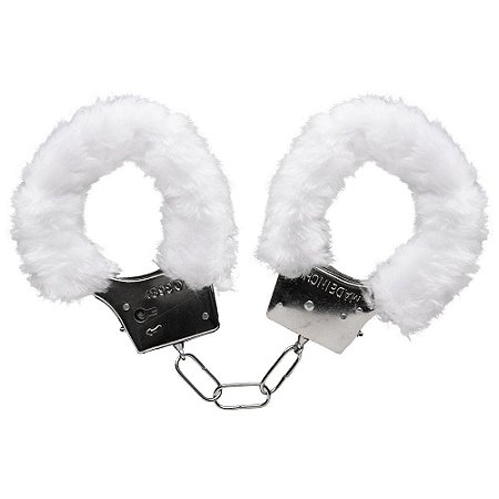 Algema de Metal com Pelúcia - BRANCA