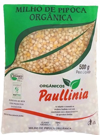 Pipoca Milho Amarelo Orgânico Paullinia 500g