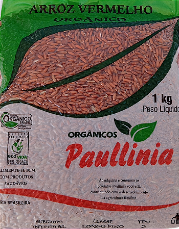 Arroz Vermelho Orgânico Integral Tipo 2 Paullinia 1kg