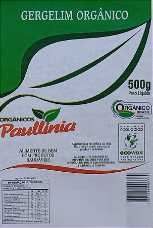Gergelim Orgânico Paullinia 500g