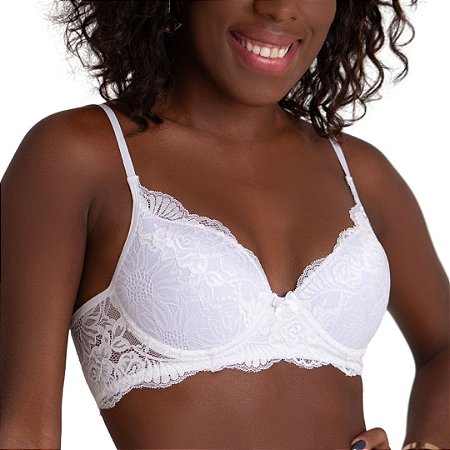 Sutiã Vivíssima Duda com Bojo e Renda Branco