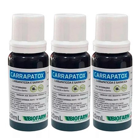 Kit com 03 Carrapatox Carrapaticida e Sarnicida - 20ml