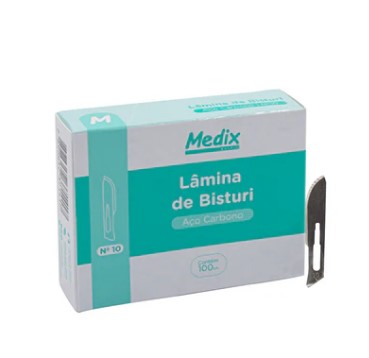 LAMINA DE BISTURI N12 C/100 UN CARBONO MEDIX