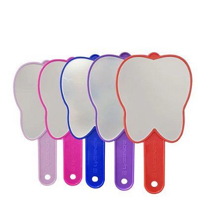 ESPELHO DE MAO FORMATO DE DENTE ROSA PINK LYSANDA