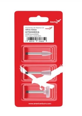 MINIKIT POLIDORES DE RESINA CA ULTRA-GLOSS MEDIO AMERICAN BURRS