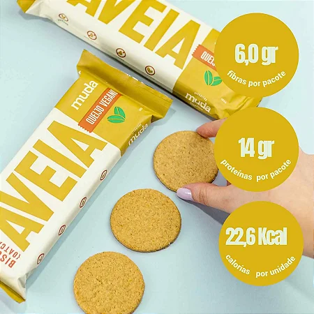 Biscoito de aveia sabor queijo vegano