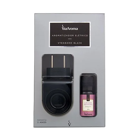 Difusor Aromatizador Standard Black com Essência Lavanda Francesa Via Aroma - 10ml