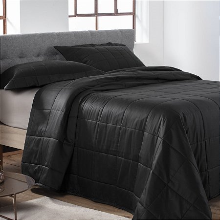 Colcha Casal 300 Fios Satinée Square Kacyumara Preto