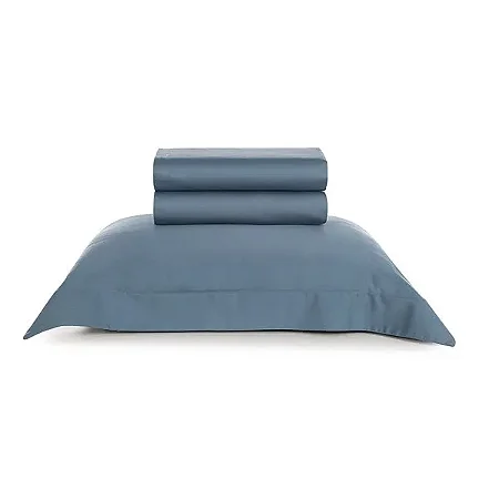 Jogo de Cama Solteiro 300 Fios 100% Algodão Bossa Azul