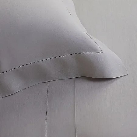 Kit Capa p/ Edredom Queen Linho Buddemeyer Luxus Linó Prata 3 peças