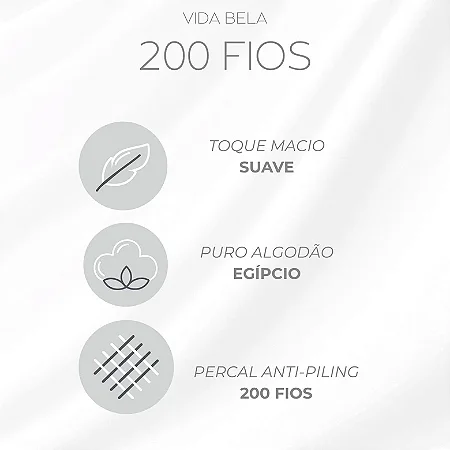 Lençol de Elástico solteiro 200 Fios Vida Bela