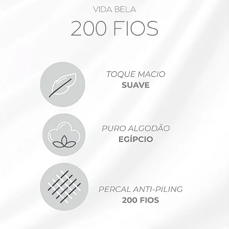 Lençol de Elástico Solteiro 200 Fios Vida Bela Kacyumara 40cm