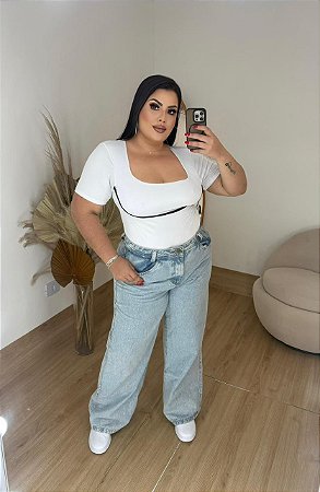 Body Branco Fluity Plus Size