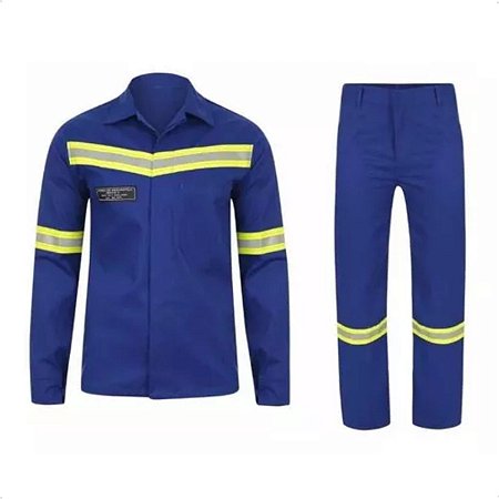 Conjunto Uniforme Anti Chamas Nr10 Risco 2 Azul Royal Atpv11