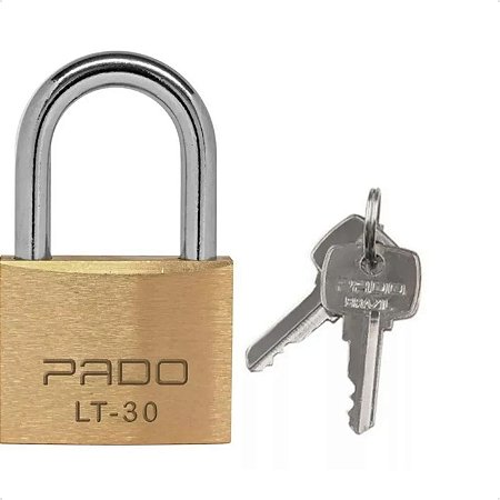 Cadeado 30 Mm Pado Clássico De Latão Com 2 Chaves Reforçado