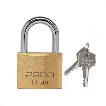 Cadeado De 40 Mm Mesmo Segredo Latão Com 2 Chaves Marca Pado