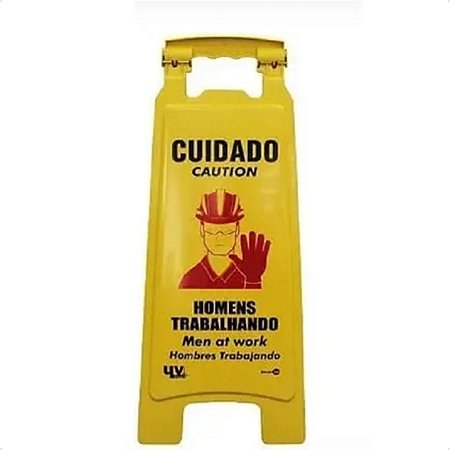 Placa De Sinalizaçao Homens Trabalhando 27x 65