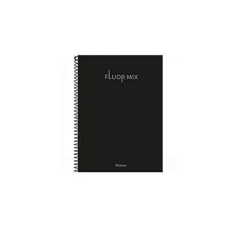Caderno Univ Capa Dura 10 Materias Fluor Preto 200f Foroni