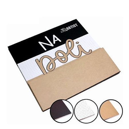 Bloco Square 210x210MM Kraft / Pontilhado / Black 24 Folhas 180G Merci