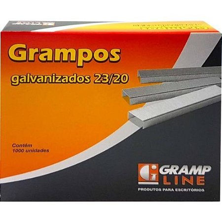 Grampos Galvanizados 23/20 Caixa com 1000 Gramp Line