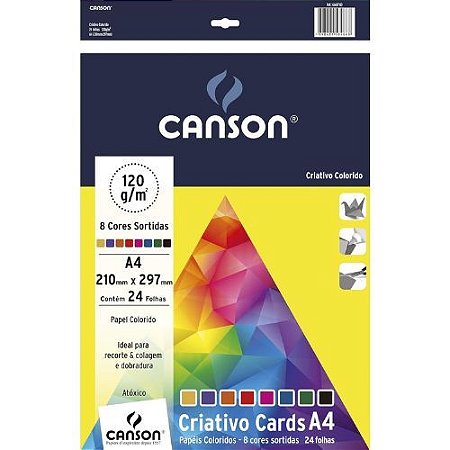 Bloco Criativo A4 8 Cores 120Gr 24Fls Canson