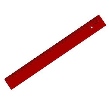 Regua 30Cm New Line Vermelha Maxcril
