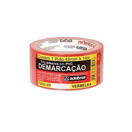 Fita Demarcacao de Solo 48MMX14MT Vermelha Adelbras