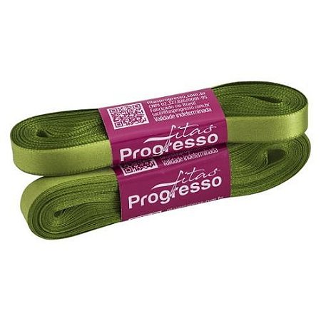 Fita de Cetim CF002 10mmx10m 677 Verde Folha Progresso