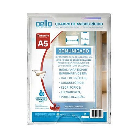 Quadro de Avisos Pet 2 em 1 A5 Cristal Dello