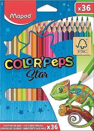 Lapis De Cor Color Peps Star Caixa com 36 Cores Maped