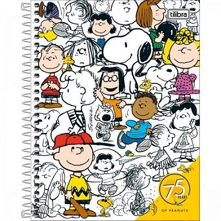 Caderno Cd Colegial 10 Materias Snoopy Vintage 160 Folhas Tilibra