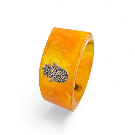 Pulseira Triangular Mão de Hamsa Laranja