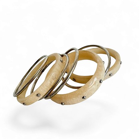 Conjunto Pulseiras Resina & Metal