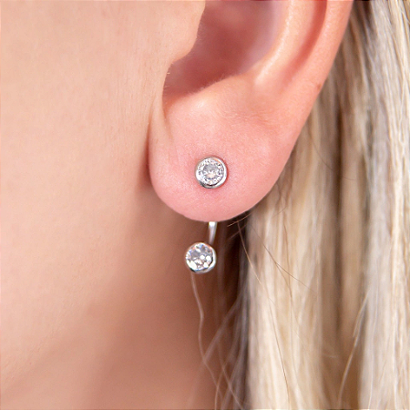 Brinco Ear Jacket Strass Mini 4,5mm